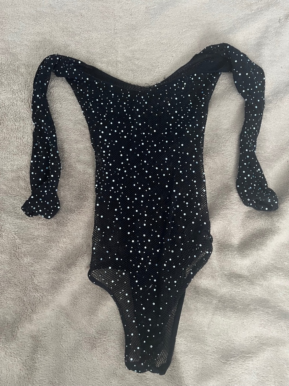 Black small rhinestone onesie bodysuit costume